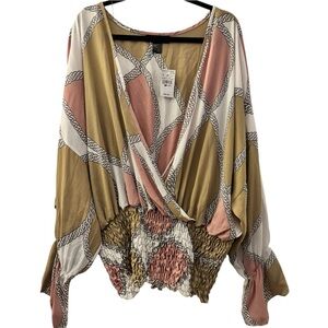 NWT Ashley Stewart Blouse, PTP:31”, L:30”, Sz 6X, RT $45